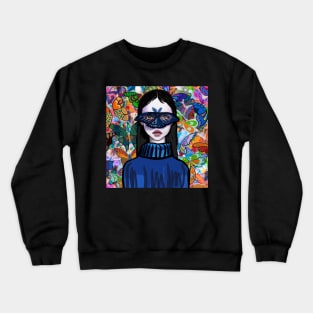 girl wearing butterfly mask Crewneck Sweatshirt